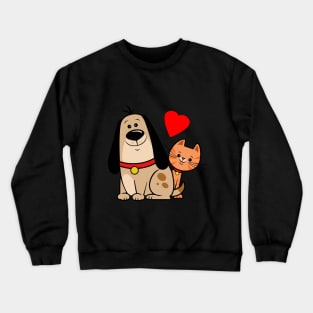 dog & cat Crewneck Sweatshirt